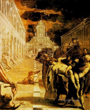 ティントレット Painting - サン・マルコの死体の盗難 イタリア・ルネサンス時代のティントレット